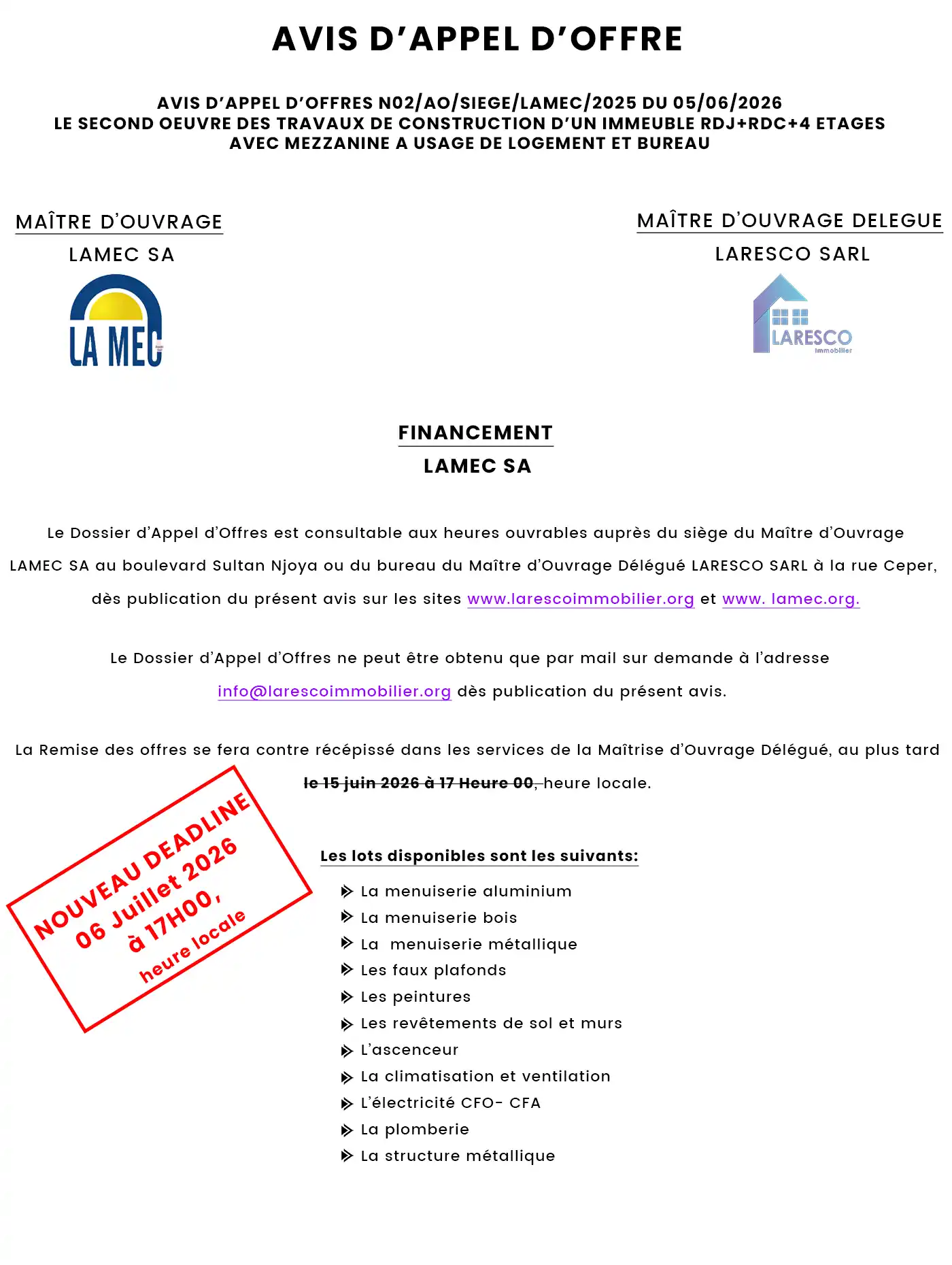 LA MEC SECOND OEUVRE
